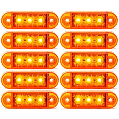 Seitenmarkierungsleuchten LED Vorderlicht Rückleuchten Lampen Universal Positionsblinker 12/24V mit orangefarbenen Lampen für LKW Anhänger Van Caravan LKW Auto Bus