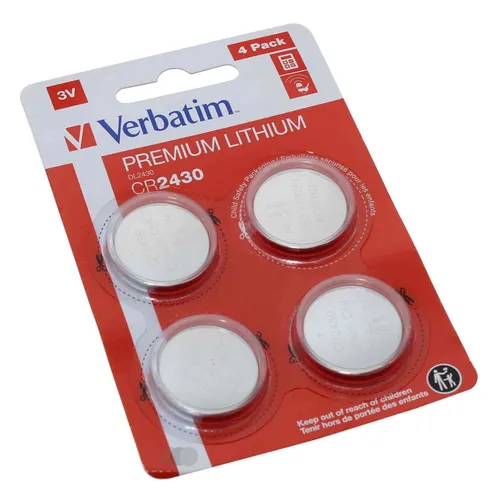 4x Verbatim CR2430 Lithium Knopfzelle Batterie | BR2430 DL2430 ECR2430 | 3V 290m