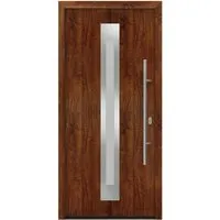 Haustür EcoStar ISOPRO IP 770S – Rechts, dunkle Eiche - Robuste Haustür mit Polyurethankern, ideal für hohe Energieeffizienz und Sicherheit. Maße: 1100 x 2100 mm, inkl. Beschlag-Set. Perfekt für Ihr Zuhause.