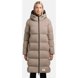 khujo Steppmantel Finnie3 Warmer Damen Wintermantel mit großer Kapuze beige|braun XXL (44)