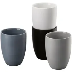 Rosenthal Becher the mug+ Doppelwandig Set 4, 0,3l - Thermobehälter aus hochwertigem Porzellan, doppelwandig für optimale Temperaturhaltung und stilvolles Design, ideal für Kaffee und Tee.