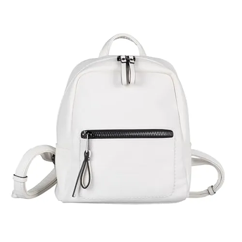 Tom Tailor Tamara Backpack S 27 cm - Weiß - Rucksäcke in modernem Design, aus glattem Lederimitat mit Canvas-Optik, bietet praktischen Stauraum und ist ideal für den täglichen Gebrauch.