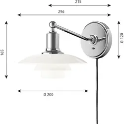 Louis Poulsen PH 2/1 Wandleuchte - Eleganz mit white opal glass - Lampen – Zeitloses Design trifft auf blendfreies Licht, ideal für anspruchsvolle Wohnräume und Büros.