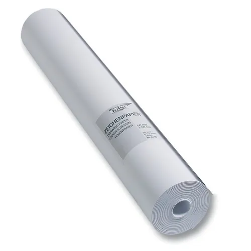 folia 8150 Zeichenpapierrolle 80g/m², holzfrei, 50 cm x 50 m, weiß (25 qm Rolle)