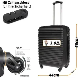 Christian Wippermann Koffer L 80L - Robuster Hartschalenkoffer mit 360° Rollen - Der Christian Wippermann Reisekoffer L bietet 80 Liter Stauraum und ein leichtes Design von nur 3,0 kg. Mit integrierten 360°-Rollen und TSA-Sicherheitsschloss ist er ideal für stressfreies Reisen.