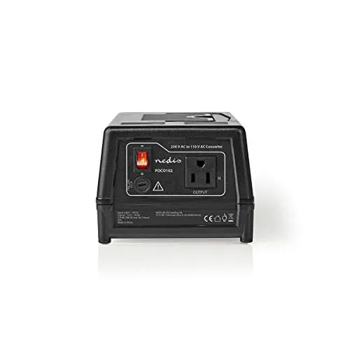 Nedis Stromwandler - 230 V AC zu 110 V AC - Sonstige Elektroinstallationsartikel, ideal für die Nutzung amerikanischer Geräte in Europa, wandelt 230 V in 110 V um und unterstützt bis zu 270 W.