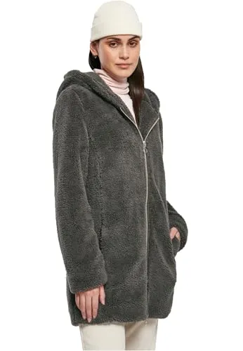 Urban Classics Damen Sherpa Jacket, Brown, M - Funktionsjacke mit hohem Tragekomfort und stylischem Frontprint, ideal für lässige Looks und kühle Tage.