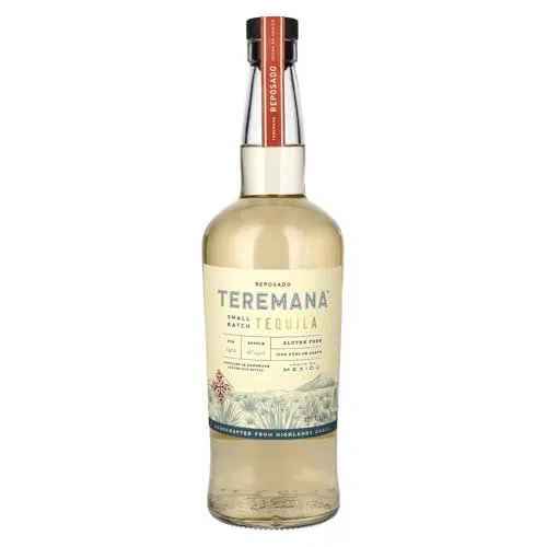 Teremana Tequila Reposado 0,7l – 100% Puro de Agave - Exklusive Spirituose, hergestellt aus 100% Blue Weber Agave. Der Teremana Tequila Reposado überzeugt mit komplexen Aromen und einer angenehmen Weichheit, ideal für Cocktails oder pur.