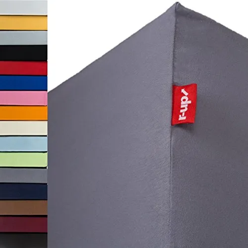 r-up Spannbettlaken 140x200 bis 35cm Höhe - Grau aus 100% Baumwolle - Hochwertiges Spannbettlaken aus weicher Mako Baumwolle, ideal für hohe Matratzen bis 35 cm. Pflegeleicht, maschinenwaschbar und mit ausgezeichnetem Sitz dank elastischem Rundumgummi. Perfekt für Boxspringbetten und Wasserbetten.