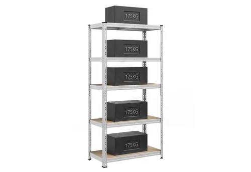 Kellerregal 50 x 100 x 200 cm – 875 kg belastbar mit verstellbaren Ablagen - Robustes Kellerregal mit stabilem Stahlrahmen und verstärkten MDF-Platten. Einfacher Aufbau ohne Werkzeug und flexible Ablagen für individuelle Aufbewahrung. Ideal für verschiedene Räume.