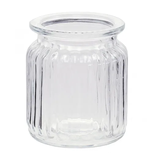 Vintage Riffelglas Dekovase für kreative Tischdeko, 4 Stück