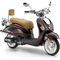 LuXXon Motorroller Cruiser - Retro Vintage Roller mit 125 ccm und 7,2 PS - Motorroller mit 125 ccm, 7,2 PS und bis zu 80 km/h. Der Cruiser bietet ein stylisches Design mit Chromteilen, einer bequemen Sitzbank und umfangreicher Serienausstattung für Fahrspaß und Sicherheit.