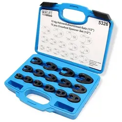 CCLIFE 15tlg Hahnenfußschlüssel Set - Drehmomentschlüssel mit 15 Teilen, ideal für präzise Arbeiten an schwer zugänglichen Stellen, gefertigt aus robustem Chrom-Molybdän-Stahl für Langlebigkeit.
