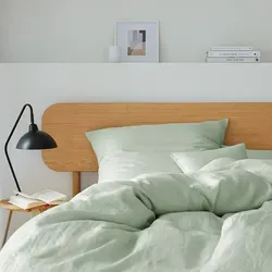 Elegante Halbleinen Bettwäsche Breezee Pistazie 240x220 cm + 2x 40x80 cm - Bettwäsche Breezee Pistazie aus Leinen und Baumwolle, ideal für einen stilvollen Schlafbereich. Der besondere Materialmix sorgt für ein angenehmes Schlafgefühl und die verwaschene Optik verleiht jedem Schlafzimmer einen modernen Touch.