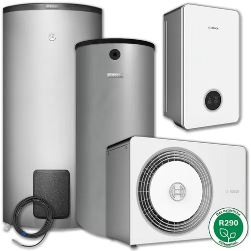 BOSCH Luftwärmepumpen-Paket BOPA CS793 AW 12 OR-T - Wärmepumpen-Paket mit hoher Energieeffizienz, ideal für nachhaltige Heizlösungen in modernen Haushalten.