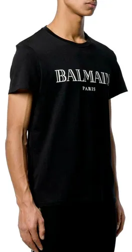 Balmain Paris T-Shirt Logo Tee - High-End-Look in XL - Herren-Shirt aus 100% Baumwolle mit Rundhals und Kurzarm. Der High-End-Look verleiht Ihnen einen Hauch von Pariser Opulenz. Ideal für stilbewusste Männer.