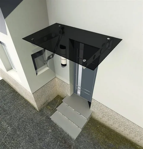 Glaszentrum Hagen Typ/S 120x90cm Glasvordach - Elegantes Vordach aus robustem VSG-Glas, bietet maximalen Schutz und Stabilität. Ideal für Eingangsbereiche, witterungsbeständig und mit einfacher Montage.