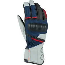 Bering Siberia Motorradhandschuhe, wasserdicht - Grau/Blau/Rot/Schwarz - Größe 13 - Wasserdichte Motorradhandschuhe mit innovativem Touchscreen-Sensorsystem, ideal für sicheren Komfort und Schutz beim Fahren.