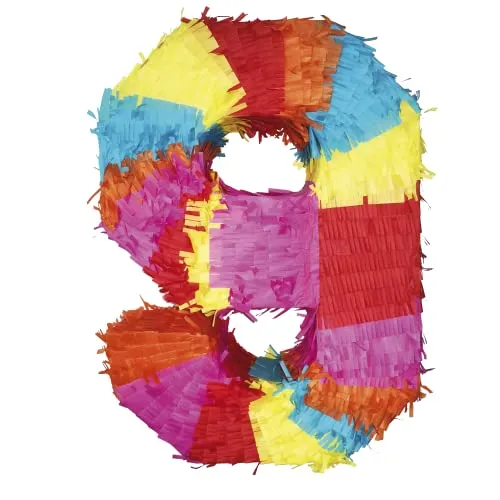 Party Factory – Pinata Geburtstagsdeko für Kinder zum Befüllen & aufhängen – Bunte Schlag-Piñata als Party Deko in 50x35x8 cm für Kindergeburtstag & Mottopartys – Partyspiel Pinjata mit der Zahl 9
