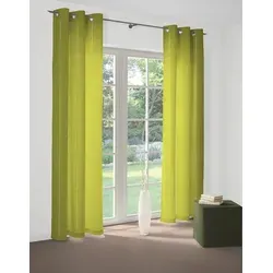 Wirth Vorhang Felsted, Ösen, blickdicht, grün 132 cm x 180 cm - Blickdichter Jacquard-Vorhang in elegantem Grün, ideal für stilvolle Fensterdekoration. Pflegeleicht und formbeständig, perfekt für den täglichen Einsatz.