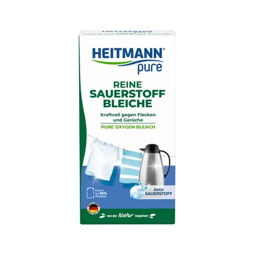 HEITMANN pure Reine Sauerstoffbleiche 350 g - Bleiche für Wäsche, Geschirr & mehr, entfernt zuverlässig Flecken und Gerüche mit umweltfreundlicher Formel aus Aktiv-Sauerstoff und Soda.