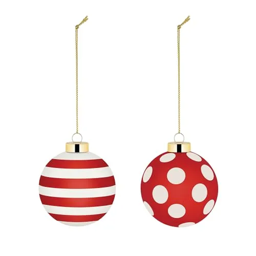 Delight II Weihnachtskugeln 2 St. von Alessi - Eleganter Weihnachtsbaumschmuck aus mundgeblasenem Glas, mit PVD-Technik in tiefrot, einzigartig und künstlerisch gestaltet, ideal für jeden festlichen Baum.