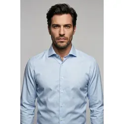 OLYMP Businesshemd Level Five 24/Seven body fit blau 42 - Elegantes Businesshemd in Blau, ideal für den ganzen Tag, aus hochwertiger Baumwollmischung für besten Tragekomfort und Maschinenwäsche.