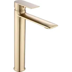 Waschtischarmatur REA VENETA high Brush Gold – Elegante Badgestaltung - Moderne Armatur für die Auftischmontage, gefertigt aus langlebigem Messing. Die goldene PVD-Oberfläche sorgt für eine außergewöhnliche Ästhetik und Widerstandsfähigkeit im täglichen Einsatz.