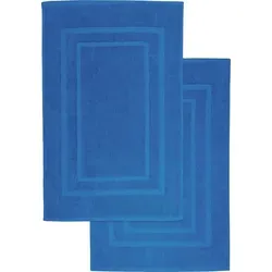 NatureMark 2er Pack Badvorleger Badematte |  | 100% Baumwolle | 50 x 80 cm | Duschvorleger Duschmatte Doppelpack | Farbe: Navy blau - Dunkelblau