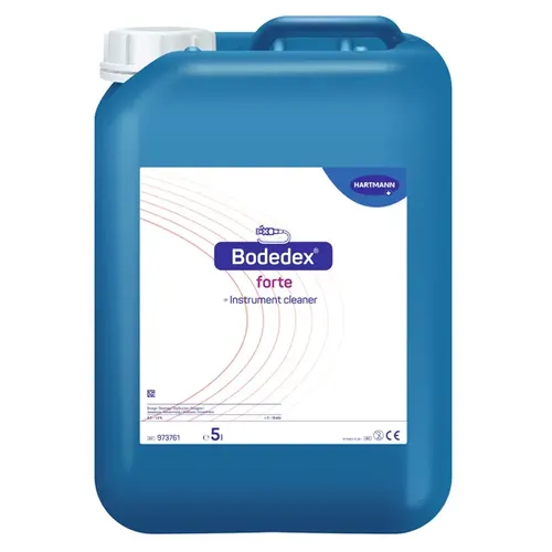 Bode Bodedex forte 5 L - pH-neutraler Reiniger für Instrumente - Instrumentendesinfektion: Bode Bodedex forte ist ein pH-neutraler Reiniger, der hartnäckige Kontaminationen inklusive Biofilme effektiv löst und ideal für thermolabile sowie -stabile Instrumente geeignet ist.