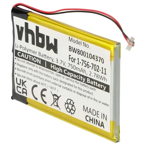 vhbw Akku kompatibel mit Sony NWZ-E454, NWZ-S738, NWZ-S738FBNC MP3-Player Musik Player (750mAh, 3,7V, Li-Ion)