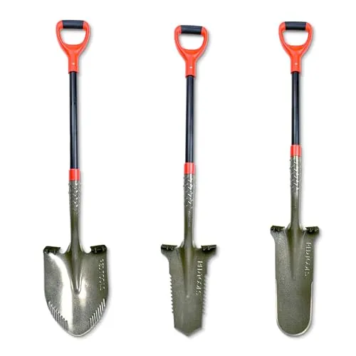 Red Tools Profi Spaten Set - Robustes Garten Werkzeug für alle Projekte - Hochwertiges Set mit Gärtnerspaten, Drainagespaten und Schaufel. Ideal für Garten- und Landschaftsbau. Robuste 50Mn-Stahlkonstruktion für langlebigen Einsatz und ergonomische Griffe für Komfort.