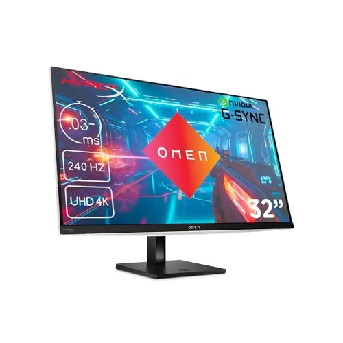 HP OMEN Transcend 31.5 inch UHD 240Hz OLED Gaming Monitor - Gaming Monitor mit beeindruckendem 240 Hz OLED-Display für ruckelfreies Spielen und lebendige Farben, ideal für Gamer.