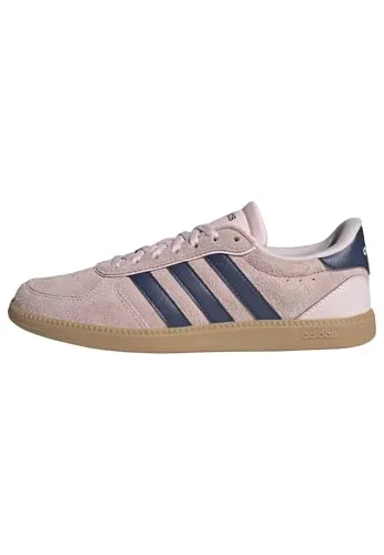 Adidas Unisex Breaknet Sleek Schuhe in Transparentem Rosa und Dunkelblau, Größe 42 EU - Stylische Sneakers mit Schnürverschluss und normaler Passform. Robustes Obermaterial aus Leder und Synthetik für optimalen Komfort im Alltag.
