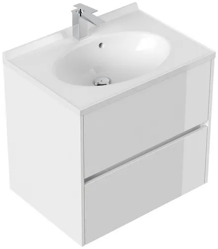 Magnolia Home Badmöbel Rina mit 70cm Waschtisch und SoftClose Auszügen - Hochwertiges Badmöbelset mit robustem Mineralguss-Waschbecken. Die Soft-Close-Technik ermöglicht geräuschloses Schließen. Ideal für kleinere bis mittelgroße Bäder.