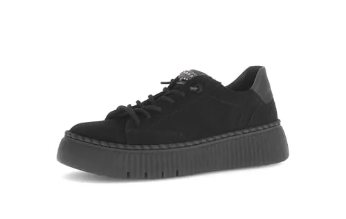 Gabor Fashion Damen-Slipper Schwarz-Silber-Grau - Sneaker mit hochwertigem Samtchevreau-Obermaterial, Gabor BestFitting für optimalen Gehkomfort und modischen Schnitt, ideal für stilvolle Auftritte.