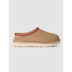 UGG Tasman II Sand - Damen Pantoffeln - Braun/Rot - 41 - Stylischer Plateau-Slipper aus hochwertigem Wildleder mit flauschigem Schaffellfutter. Ideal für drinnen und draußen, vereint er Komfort und zeitlosen Stil in einem.