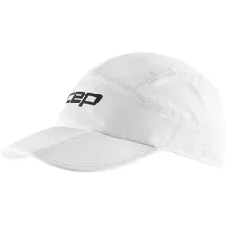 CEP - Faltbare Laufkappe, Core 5.0 Foldable Cap, weiß - Baseball Caps für Herren mit UV-Schutz, faltbar und ideal für Reisen. Hohe Atmungsaktivität sorgt für ein trockenes Tragegefühl beim Sport.