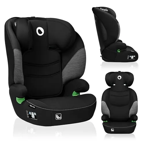 LIONELO LARS i-Size Kinderautositz 100–150 cm - Kindersitz der Gruppe 2/3 mit IMPACTGUARD-DESIGN für maximalen Aufprallschutz, verstellbarer Kopfstütze und abnehmbarer Rückenlehne für optimalen Komfort und Sicherheit.