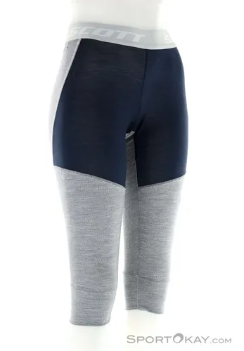 Scott Defined Merino 3/4 Damen Funktionshose - Grau - Slim Fit - Die SCOTT Defined Merino Damenhose ist ideal für Outdoor-Abenteuer. Sie bietet hervorragendes Feuchtigkeitsmanagement und Atmungsaktivität, perfekt für jede Jahreszeit.