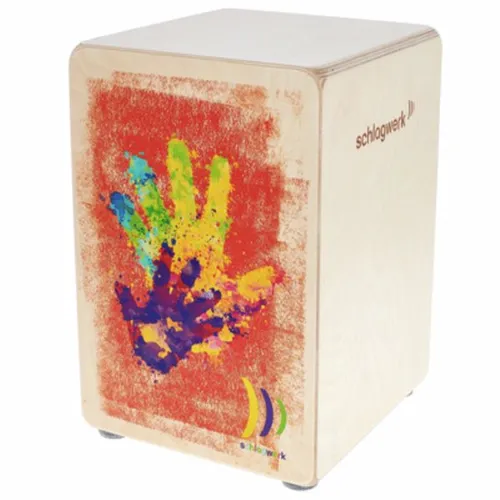 Schlagwerk CP402 High Five Kids Cajon - Kindercajon für kleine Drummer - Percussion für Kinder, speziell für die musikalische Früherziehung. Handgefertigt in Deutschland, ideal für kleine Musiker mit rutschfesten Füßen und Snare für optimalen Sound.