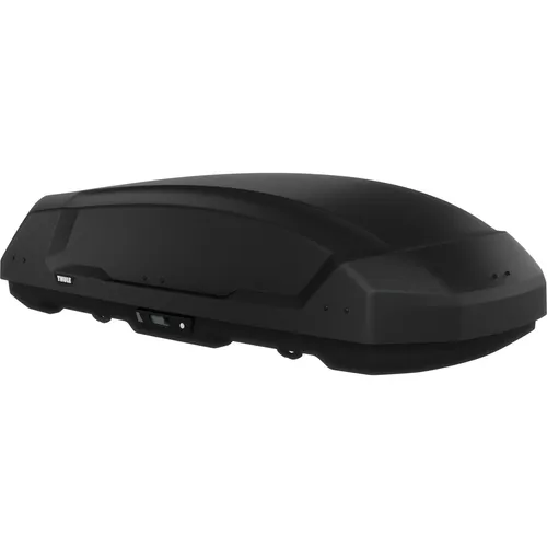 Dachbox Thule Force 3 M Black Matte - Gepäckträger mit aerodynamischem Design, das den Kraftstoffverbrauch senkt. Die Dachbox bietet einfachen Zugriff von beiden Seiten und ist ideal für Reisen und Familienausflüge.