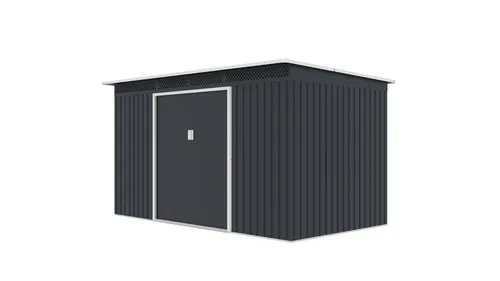 Metall Gartenhaus 340x269cm Anthrazit Fahrradschuppen Gerätehaus Geräteschuppen