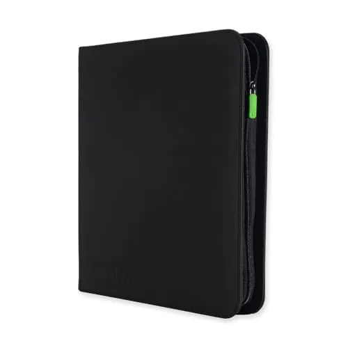 Vault X 12 XL-Taschen-Trading-Kartenordner mit Reißverschluss, 624 Karten, Premium Exo-Tec-Albummaterial, 26 seitlich ladbare Seiten, Sammelordner für Sammelkartenspiele, Sportkarten, TCG (Schwarz)