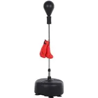 HOMCOM Punchingball-Set aus Stahl, PU, PE - Outdoor-Spielzeug für effektives Training. Fördert Kondition, Muskulatur, Reflexe und Hand-Augen-Koordination. Ideal für Fitness und Spaß im Freien!