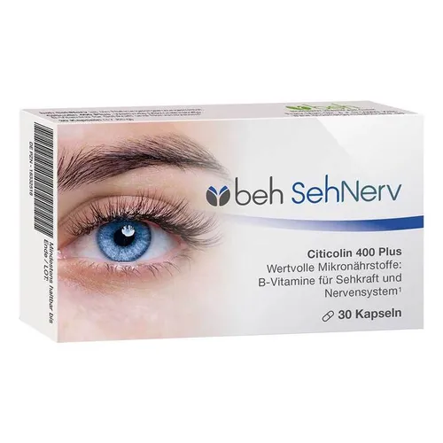 beh SehNerv 30 St Kapseln - Augengesundheit unterstützen - Arzneimittel mit Citicolin und 6 B-Vitaminen für die Erhaltung der Sehkraft. Ideal für Veganer, nur 1 Kapsel täglich für gesunde Nerven und Augen.