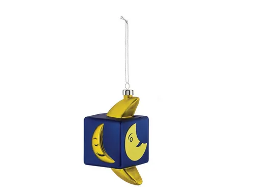 Alessi Mooncube GJ02 Weihnachtsdekoration - Weihnachtlicher Zierschmuck im Vintage-Design, mundgeblasen und handbemalt. Die einzigartige Mond-Figur bringt festliche Stimmung in Ihr Zuhause.