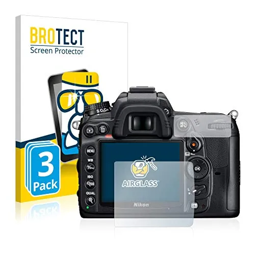 BROTECT 3 Stück Schutzglas für Nikon D7000 Schutzfolie Panzer Folie Glas Displayschutz Made in Germany [Kratzfest 9H, Anti-Fingerprint,Transparent]