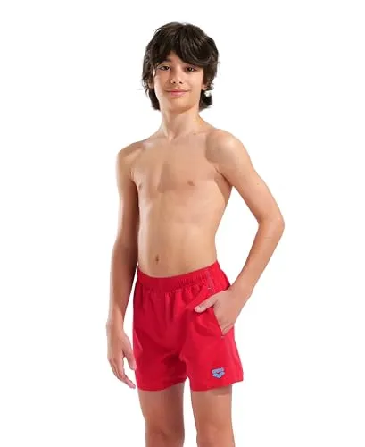 ARENA Jungen Solid R Boxer Beach Shorts - Stylische und nachhaltige Beach Shorts für Jungen mit herausragendem Tragekomfort. Schnelltrocknendes Material und bequemer Innenslip sorgen für ein angenehmes Gefühl beim Schwimmen und Spielen am Strand.