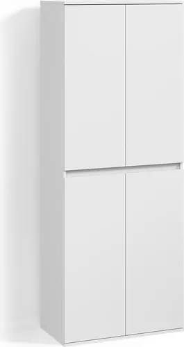 Livinity Kleiderschrank Garda, Weiß, 4-türig - Funktioneller Kleiderschrank im modernen Design mit vier Türen und Kleiderstange. Optimal für strukturiertes Verstauen und eine ruhige Raumwirkung. Maße: 74 cm breit, 191,5 cm hoch, 40 cm tief. Pflegeleicht und stabil.